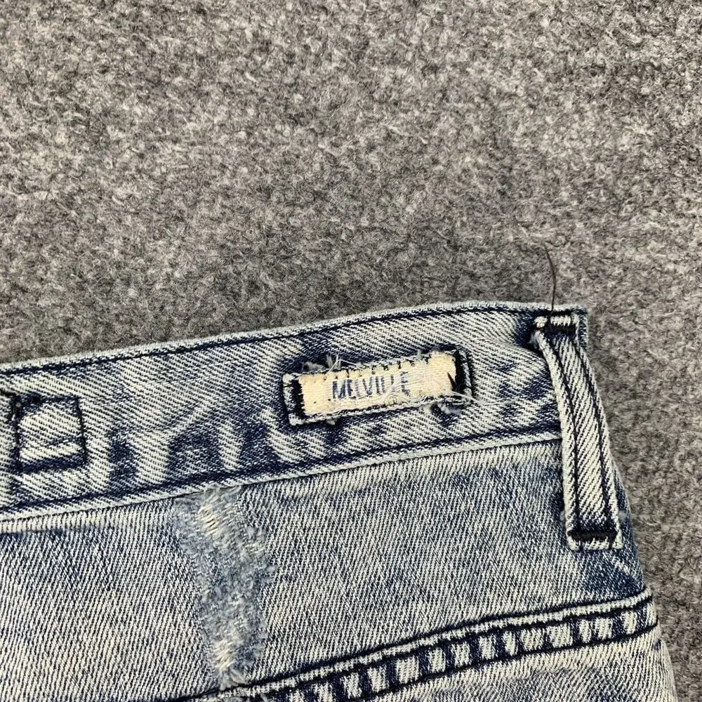 Melville Denim Short Women 40 US 4 Button Fly Distressed Cut Off Acid Made Italy